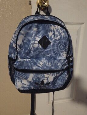 adidas Blue Tie-Dye Casual Backpack for Men Some Discolored Scuffs. Heavy Duty